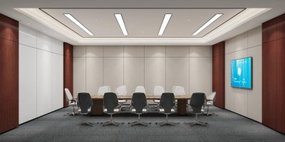 新中式会议室3D模型下载